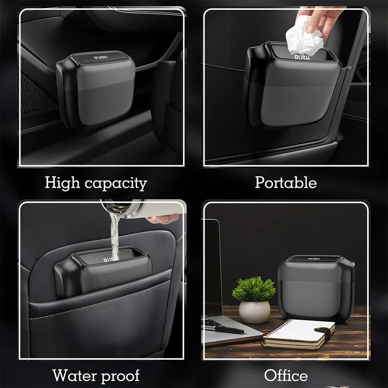 Integrated Car Side Door Trash Can Hanging Storage Box with Built-in Trash Bag