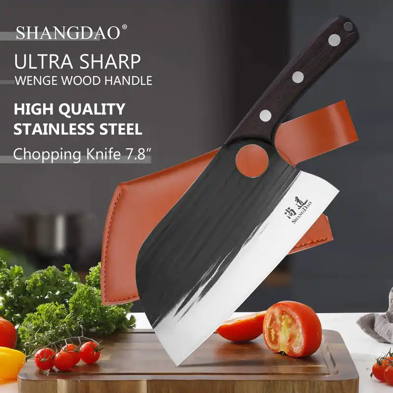 SHANGDAO Meat Cleaver Knife 7.8", Butcher Knife for Meat Cutting, High Quality steel