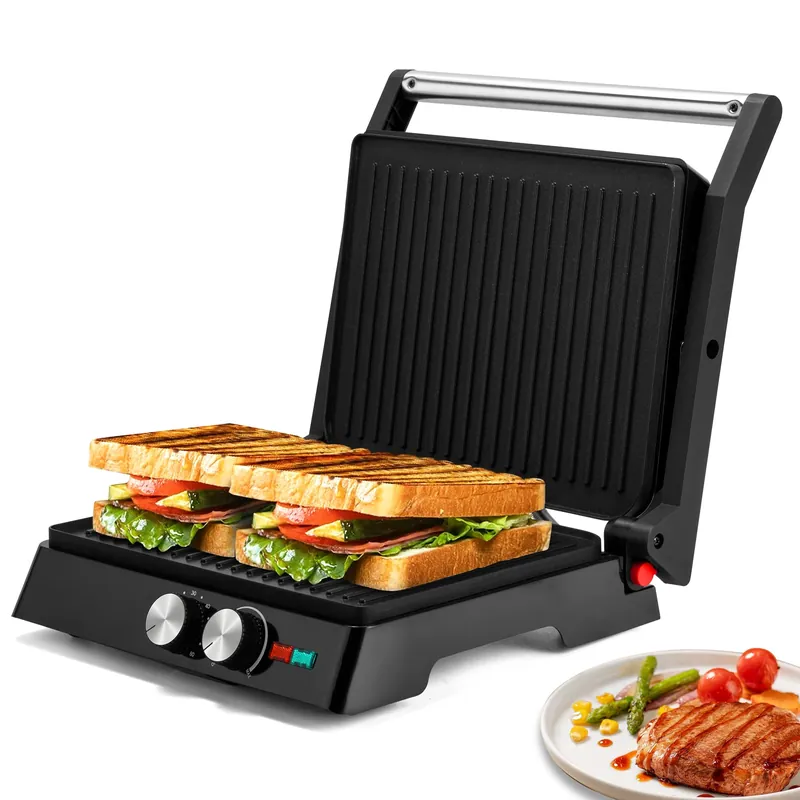 Electric Sandwich Maker Grill plate Panini 1800W Cooking Kitchen Appliances Breakfast