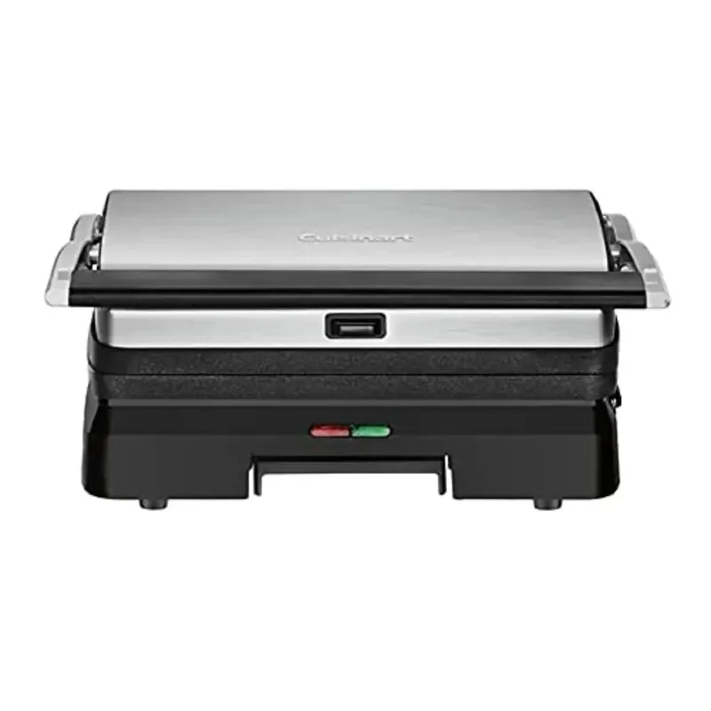 GR-11P1 Griddler 3-in-1 Grill and Panini Press Silver for Cooking Sandwiches and Grilling