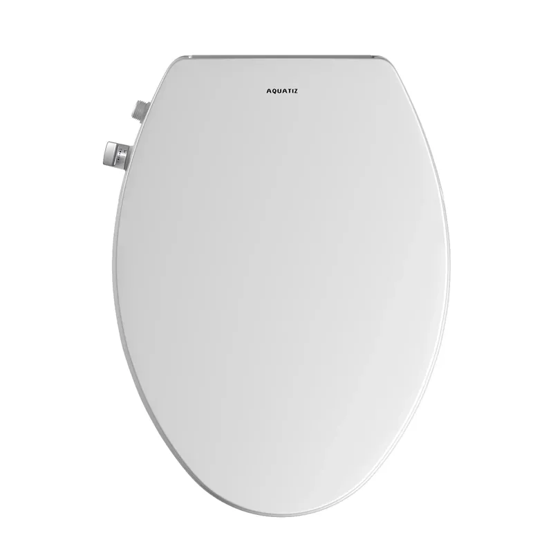 AQUATIZ Elongated Bidet Toilet Seat with Soft Close, Non-Electric Bidet Toilet Seat with Self