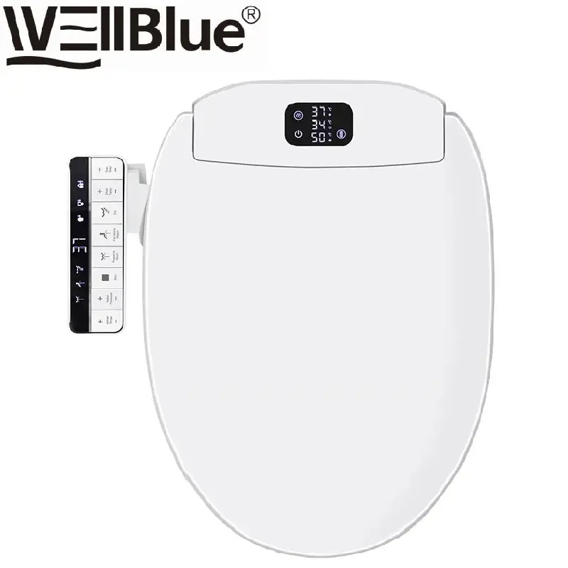 Smart Bidet Toilet Seat with Remote - Unlimited Warm Water & Warm Air Dryer, Multiple Cleaning Modes, Feminine Wash, Heated Seat, Soft Close Lid, Night Light, Easy Installation,