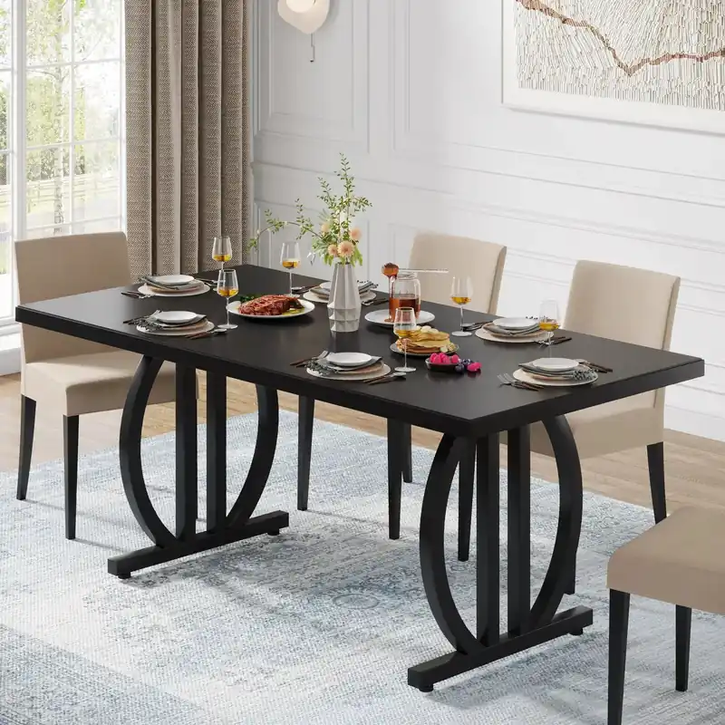 Tribesigns Dining Table for 4-6 People, 63-Inch Large Dinner Table