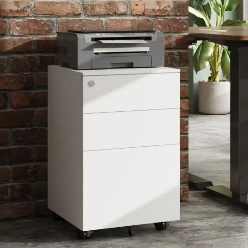 GALAXHERO 3 Drawer Locking Rolling File Cabinet with Security Lock f