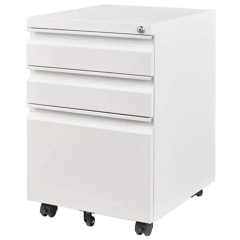 Mobile File Cabinet with Lock, Metal Filing Organizer for Home Office