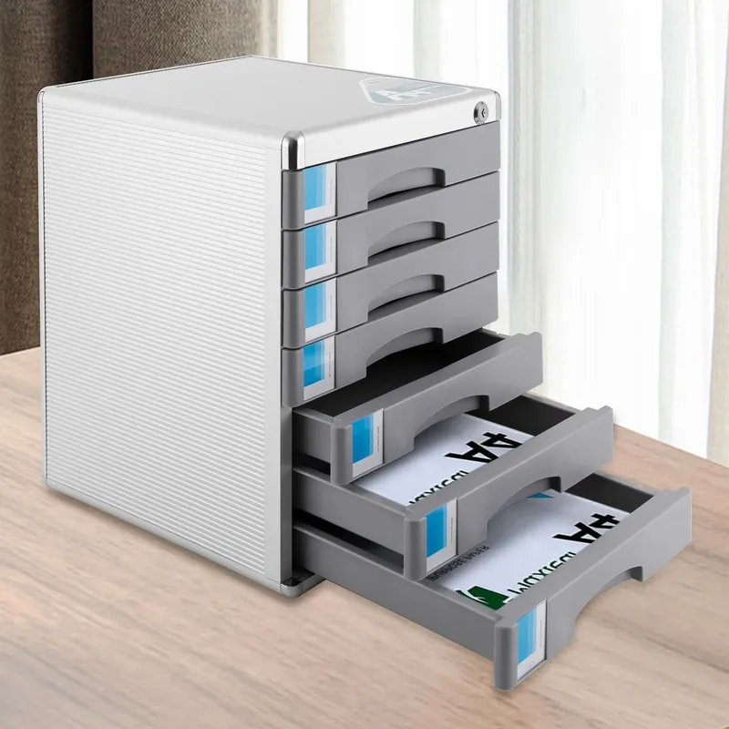 Office Filing Cabinet, 7 Drawer Aluminum Alloy Desktop File Cabinet ,with Lock for Home & Office NEW