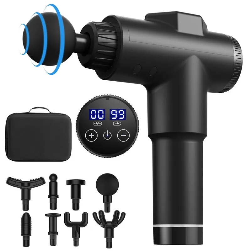 Rechargeable Cordless Massage Gun 8 Attachments for Home Use
