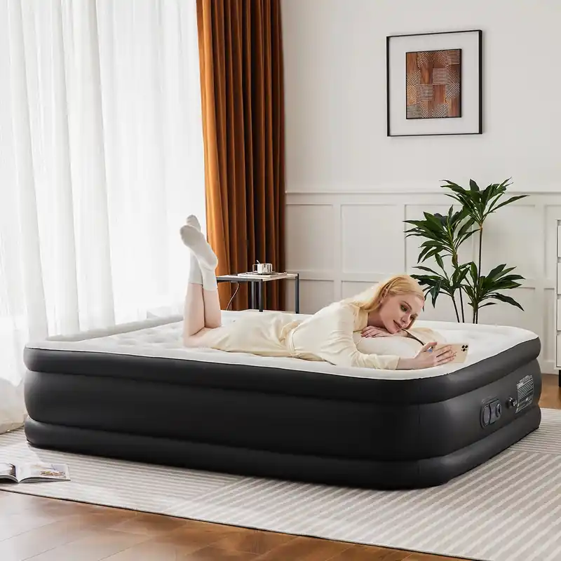 JHK Queen Twin Size Air Mattress Weight Capacity 660 lbs Air Bed for Bed