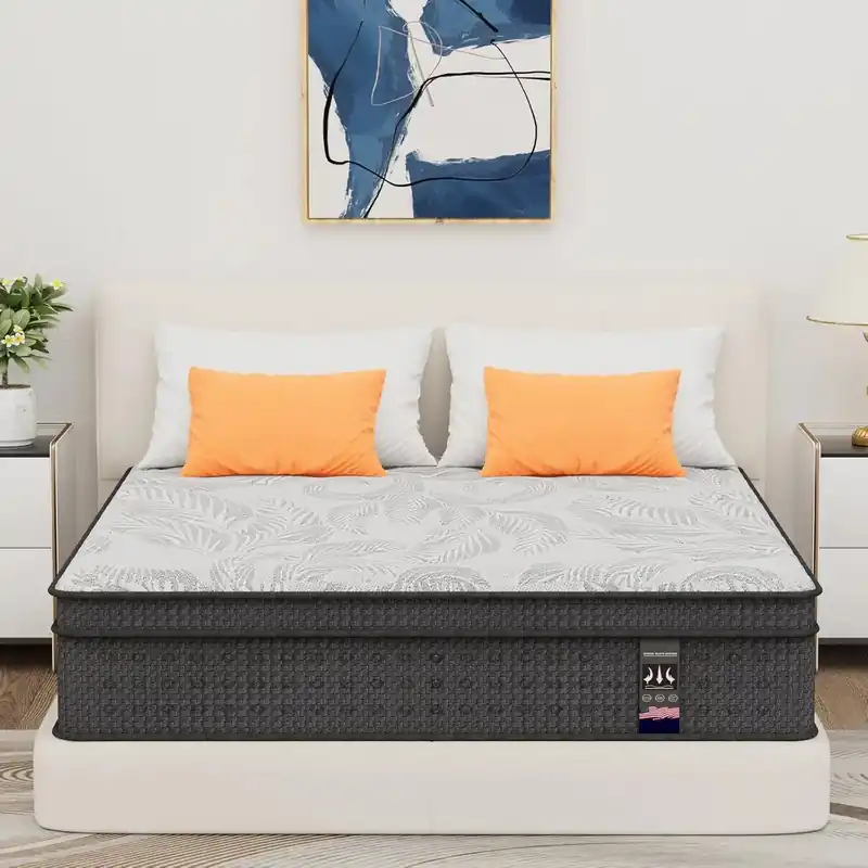 14 Inch Hybrid Mattress in a Box, Individual Pocket Spring with Memory Foam