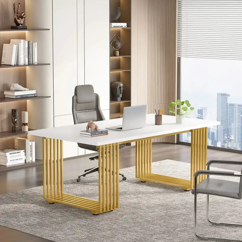 Tribesigns Modern Office Desk, 70.9" Wooden Computer Desk