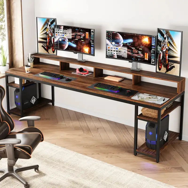 Tribesigns 78.74 Inches Extra Long Two-Person Desk, Double Computer Desk