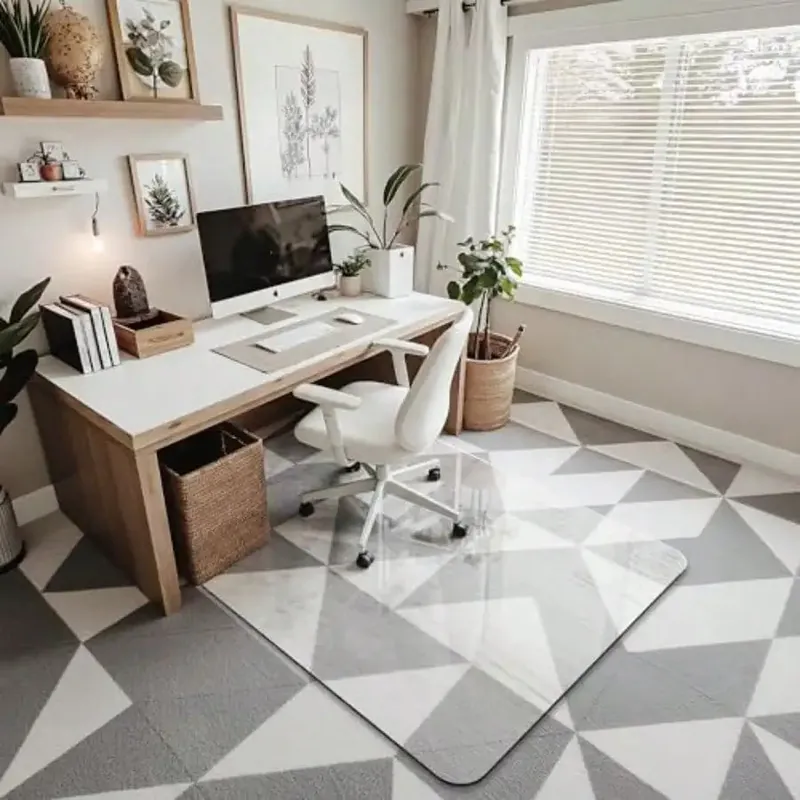 Office Chair Mat for Carpet and Hardwood Upgraded 36" x 48" Dual Use Tempered Glass Chair Mat for Chair and Footrest Under De