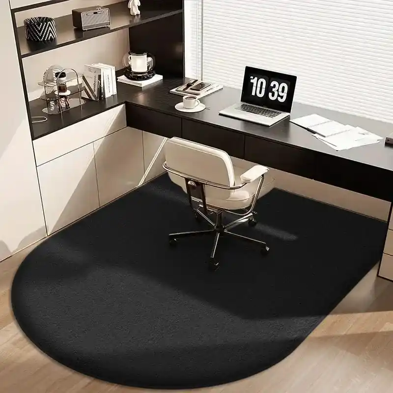 Solid color computer chair mat flannel floor mat thickened desk swivel chair