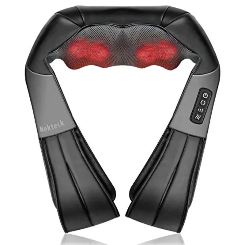 Nekteck Shiatsu Neck Massager for Pain Relief Deep Tissue with Heat