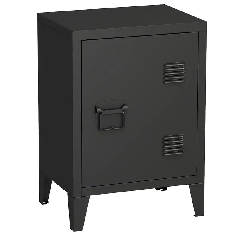 Metal Nightstand Modern End Side Table with Shelf for Living Room, Bedroom