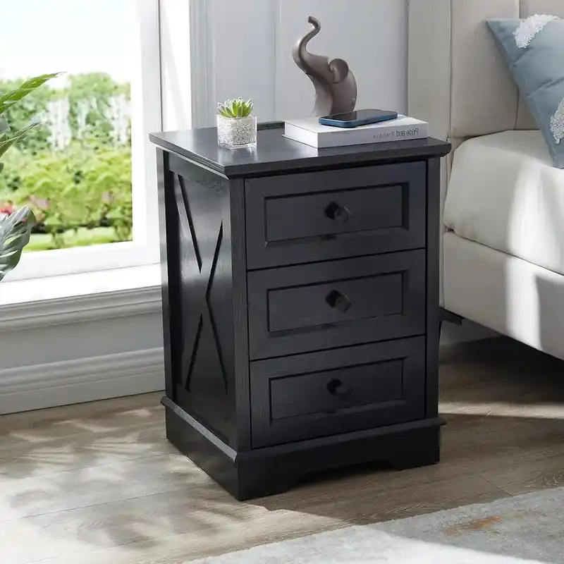 Bedroom Chest w/ Charging Station / Storage Drawers, End Table/Nightstand