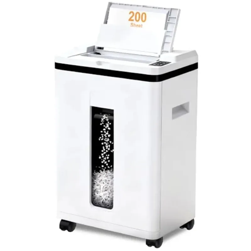 Commercial micro cut paper shredder with touchscreen, heavy duty