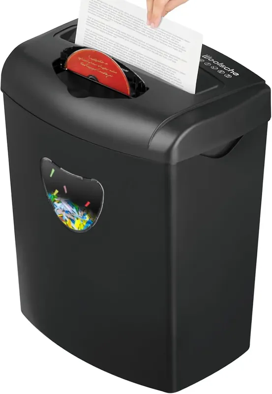 12-Sheet Cross Cut Paper Shredder for Home, P-4 Security, 5.55-Gallon Baske