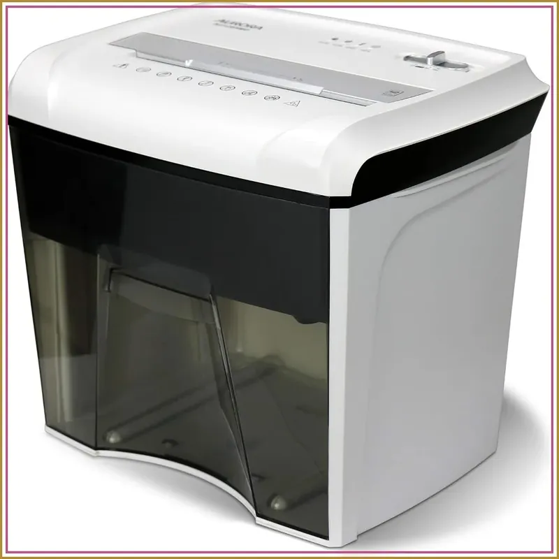 Compact Micro-Cut 12-Sheet Shredder with Pullout Basket, Shreds Paper