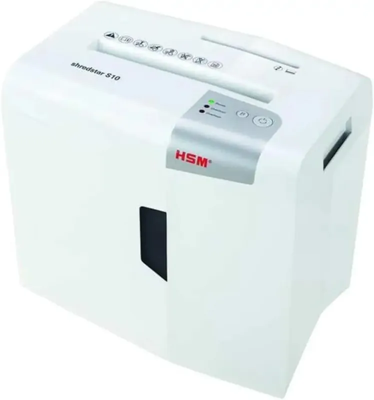 10-Sheet Strip-Cut Paper Shredder, P-2 Security Level, 4.8 Gallon