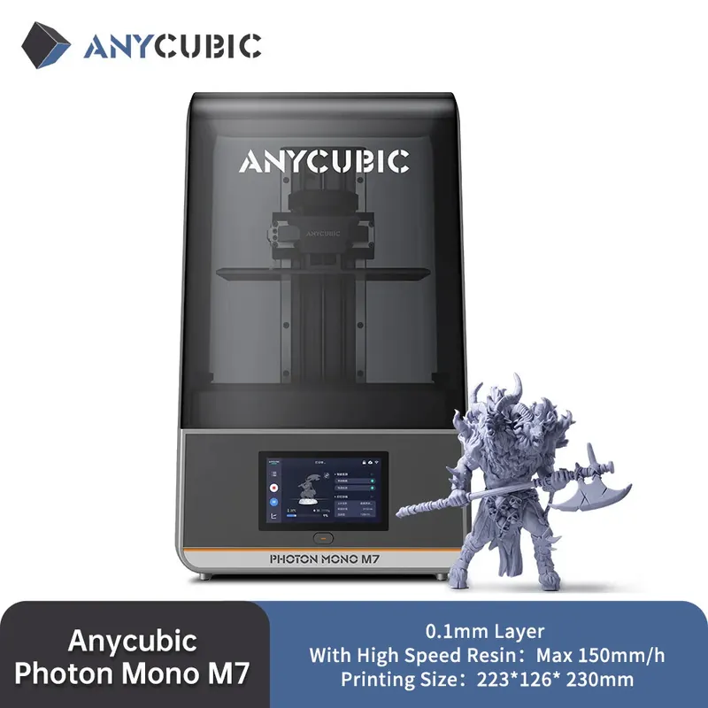 ANYCUBIC Photon Mono M7 Mono MSLA 3D Printer High Speed Resin Photocuring 14K 3D Printer 10‘‘ LCD Printing Size 223*230*126mm