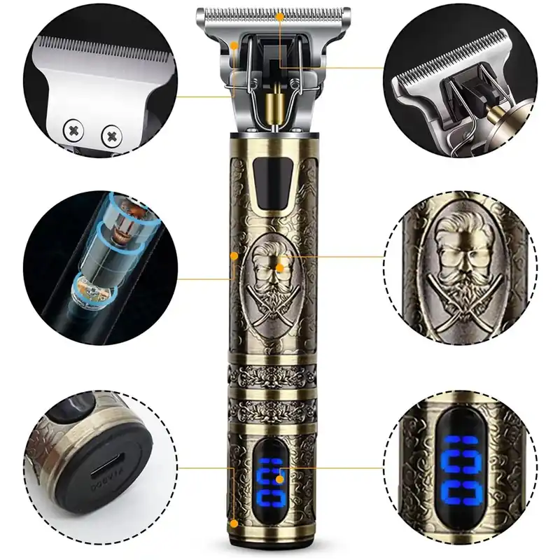 T9 LCD Electric Hairdresser Oil Shaving Head Electric Pusher Carving Electric Pusher Clipper Hair Precision