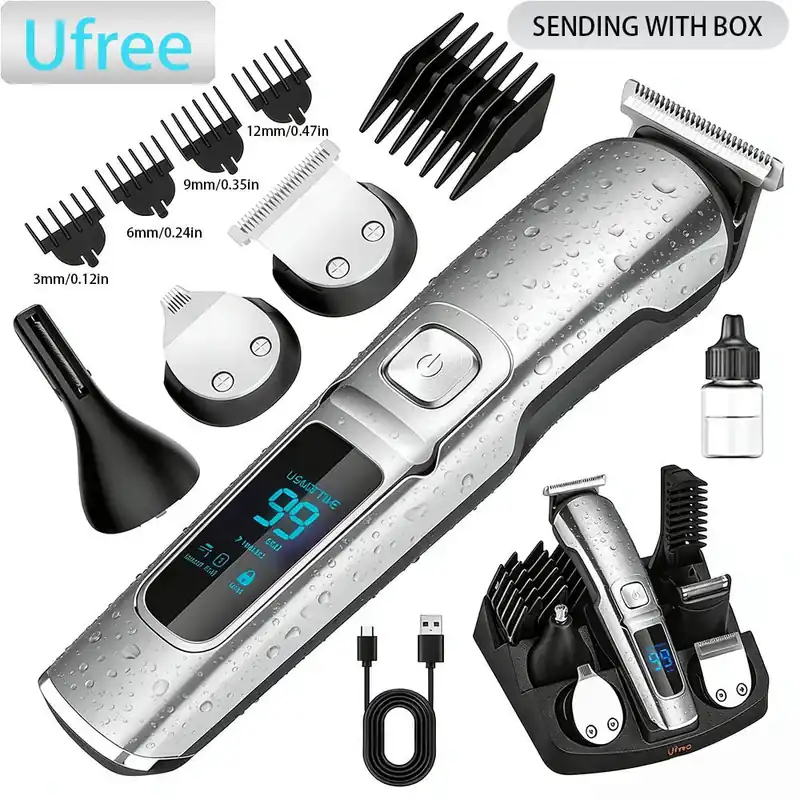 Ufree Electric Hair Cutting Machine Beard Trimmer Hair Clipper Rechargeable Man Shaver Trimmer Barber