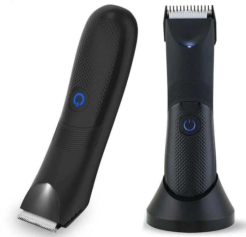 Hatteker Groin Area Hair Trimmer Lawn Mower Ceramic Blade Waterproof Wet Dry Clippers Pubic Armpit Body Hair