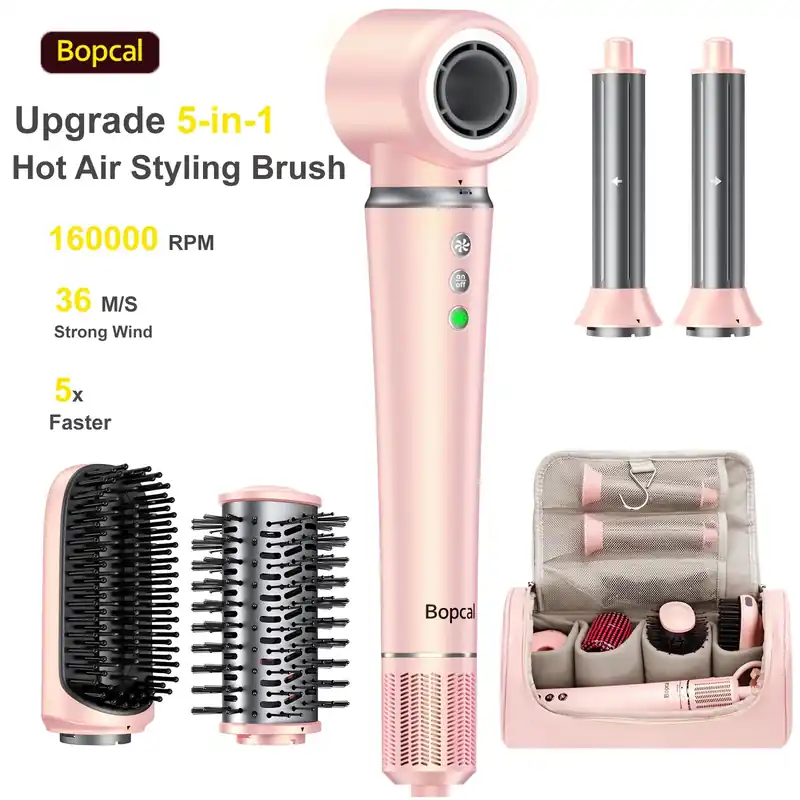 5 in 1 High Speed Hair Dryer,Hot Air Comb Set,Hair Brush,Curling Iron,Hair Straightener Styling Tool
