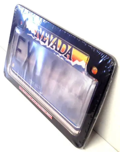 1st Gen. PTP Motorcycle Clear License Plate Cover Shield & Black Metal Frame Combo