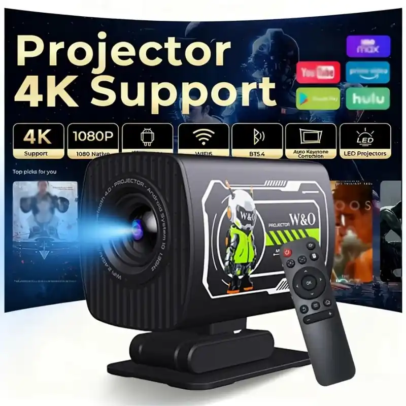 2026 New 1080P Projector Portable Wired w/ Speakers For Phone Movies