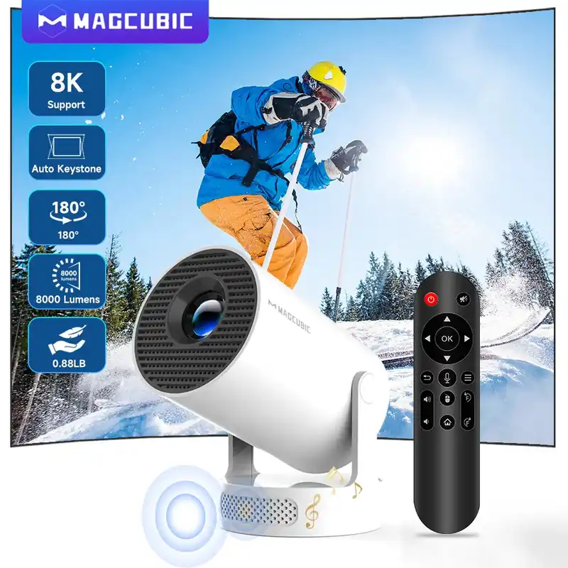 Magcubic Portable Projector HY300Pro+Voice Control 8K Android 14 Projector