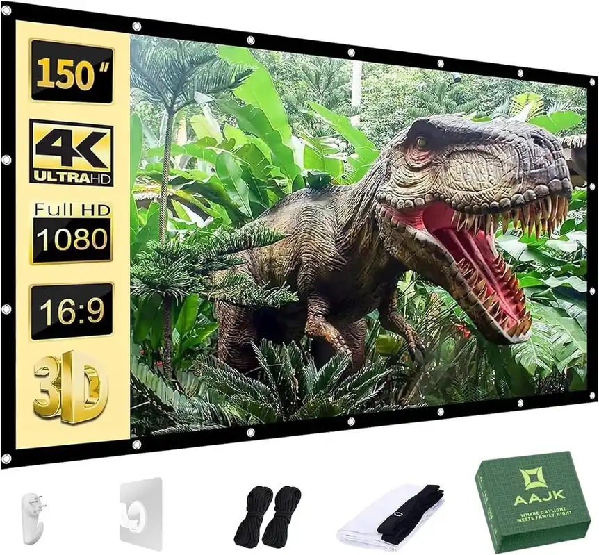 150 inch Outdoor Projector Screen with 16 9 Foldable Design for Home Theater