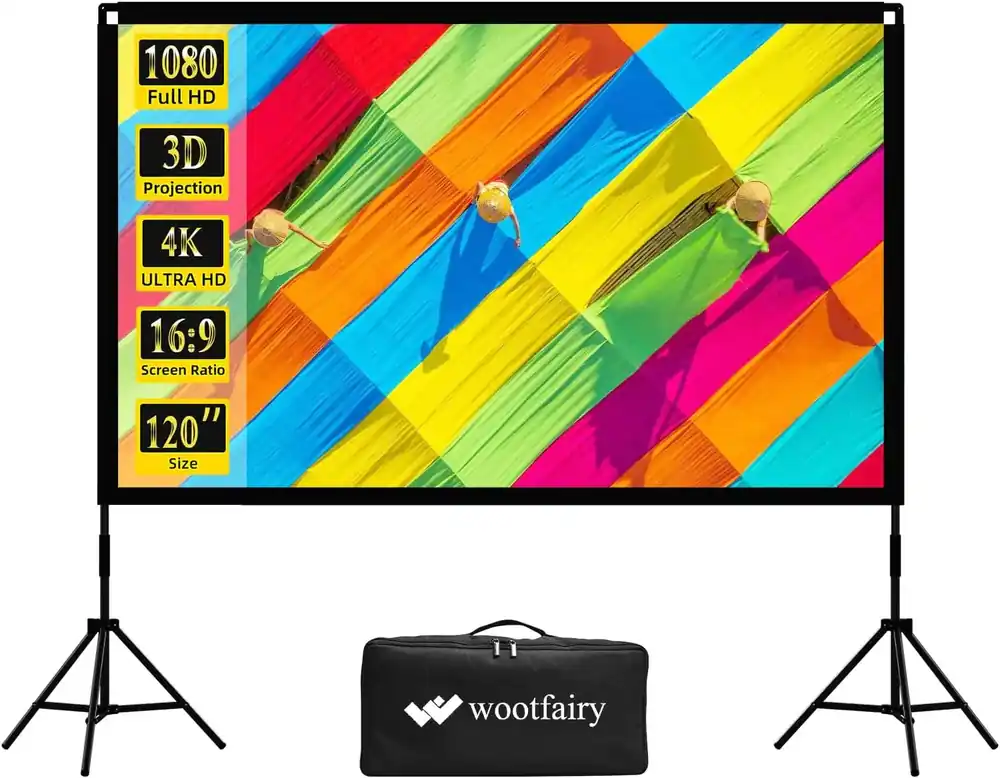 120‘ Portable and Foldable 16 9 4K HD Rear Front Movie Screen for Indoor