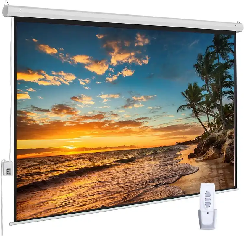 100 Inch Motorized Projector Screen 16 9 HD Electric with Remote for Home