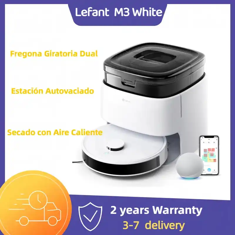 Lefant Robot Vacuum and Mop, Self Emptying, 12000Pa Suction for Hands-Free,