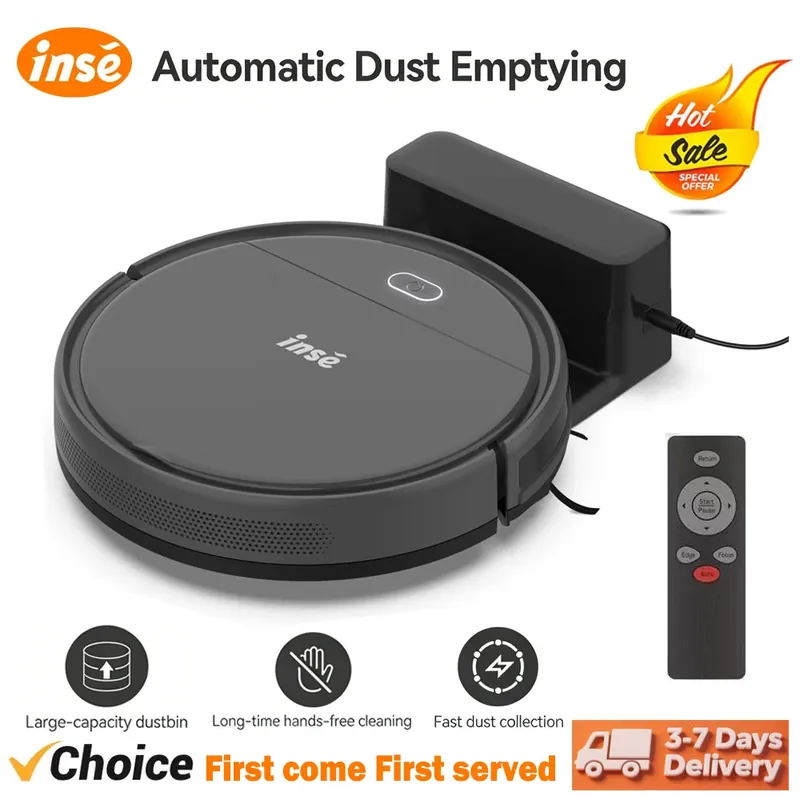 INSE Robot Vacuum Cleaner 3-in-1 Automatic Cleaning for Carpet Pet Hair
