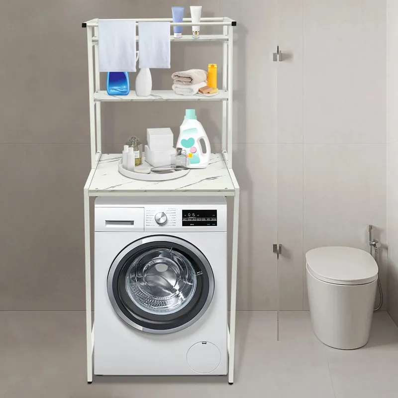 Over The Washer and Dryer Storage Shelf 3-Tier Bathroom Storage and Organizer Rack Hanging
