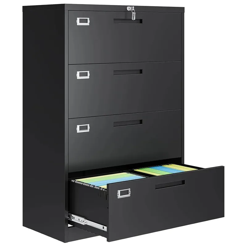 4 Drawer Metal Filing Cabinet with Lock Home Office Storage Letter/Legal