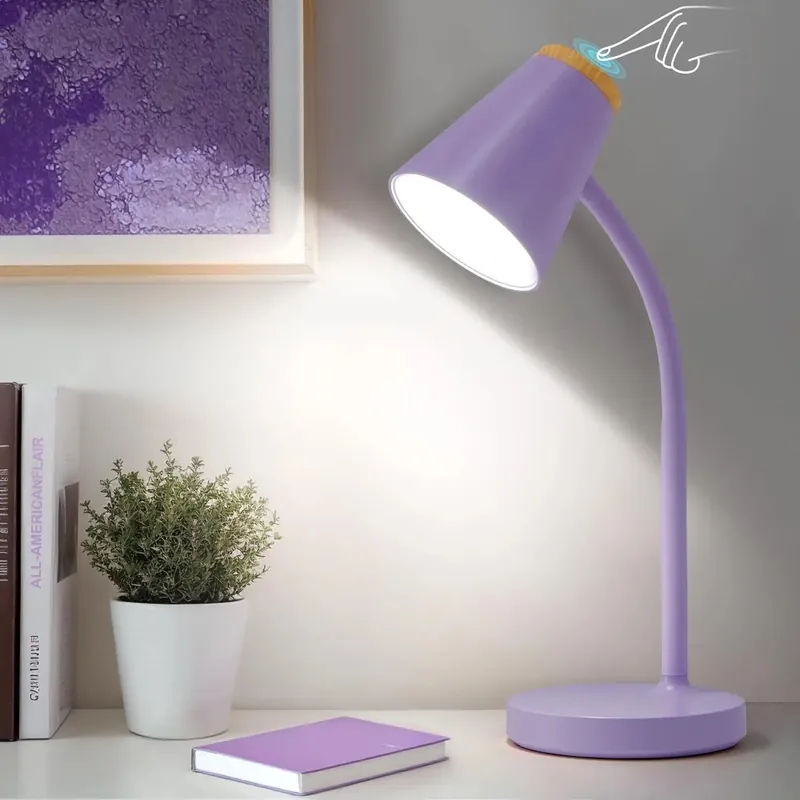 Touch Dimmable LED Desk Lamp with Flexible Gooseneck for Home Office