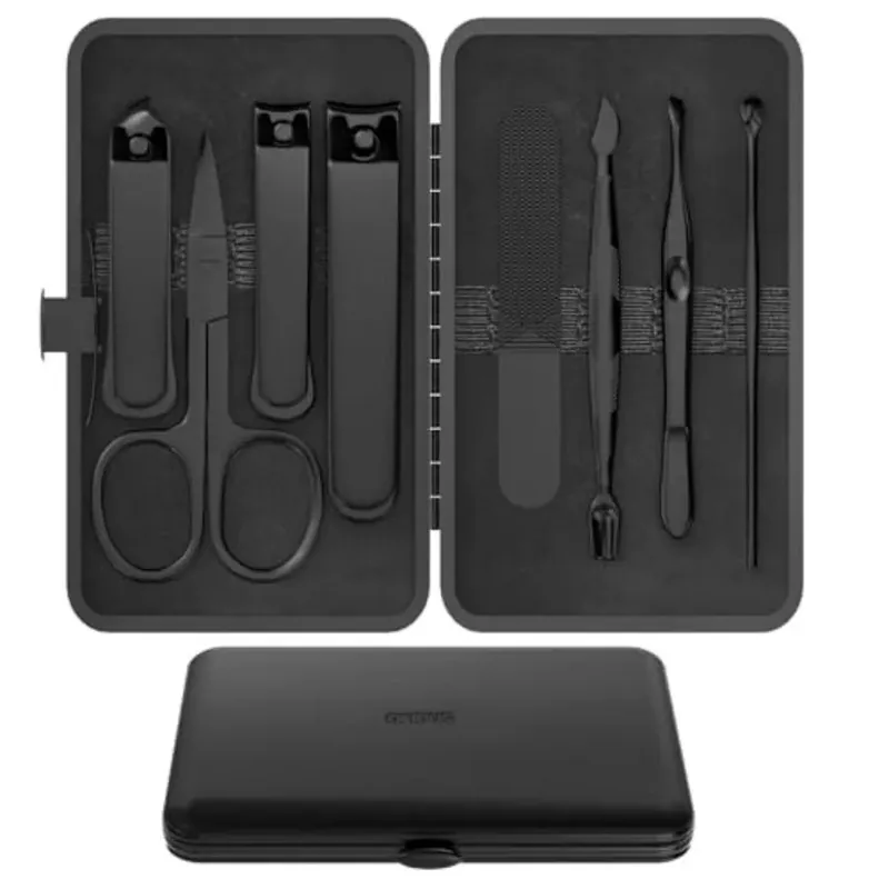 Precision 8 Pieces Men‘s Nail Grooming Travel Kit, Stainless Steel Manicure Set with Fingernail