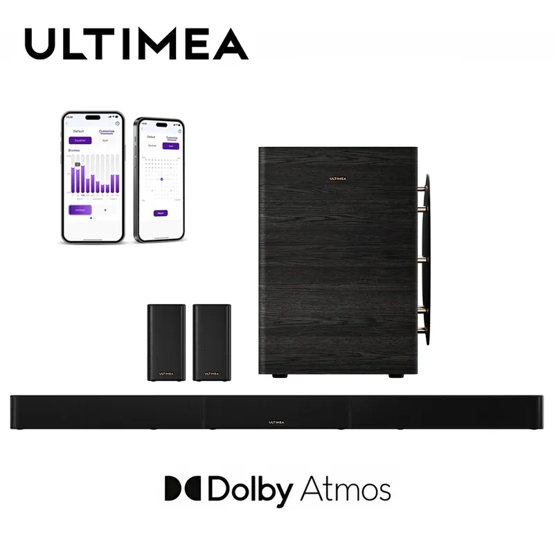 ULTIMEA 980W 7.1.4 TV Sound Bar with 10" Wireless Subwoofe,Dolby Atmos