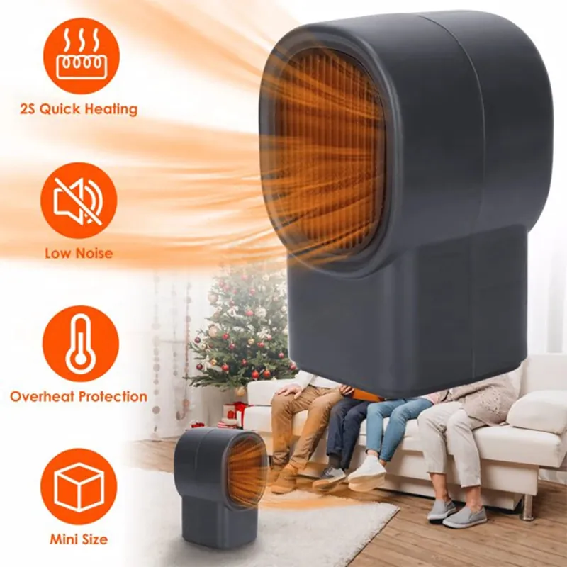 500W Portable Electric Space Heater Mini Desktop Fan Heater for Home Office