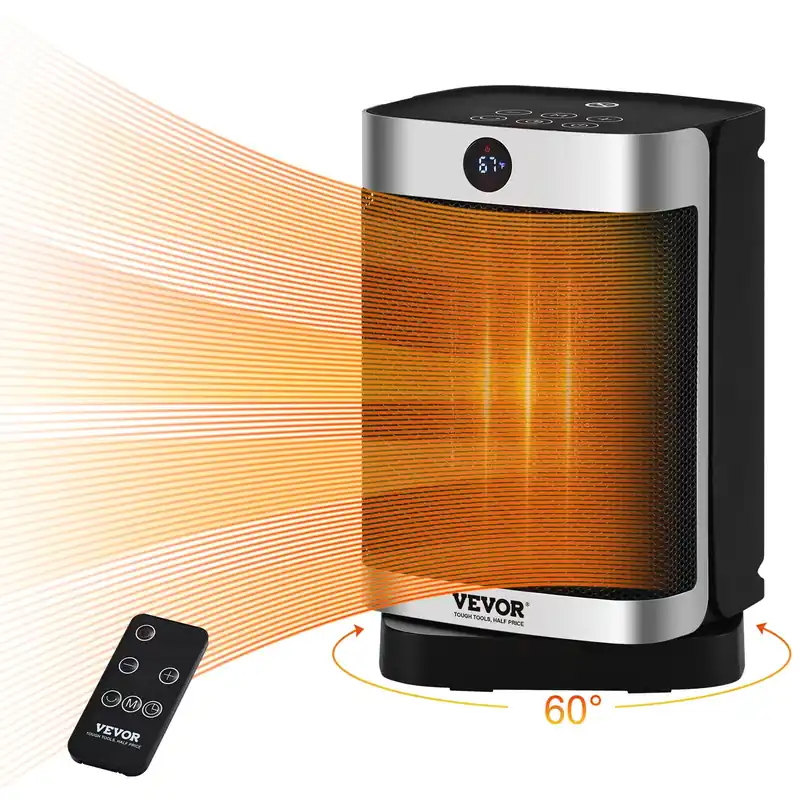 SucceBuy Electric Space Heater with Thermostat Remote Control for Desk