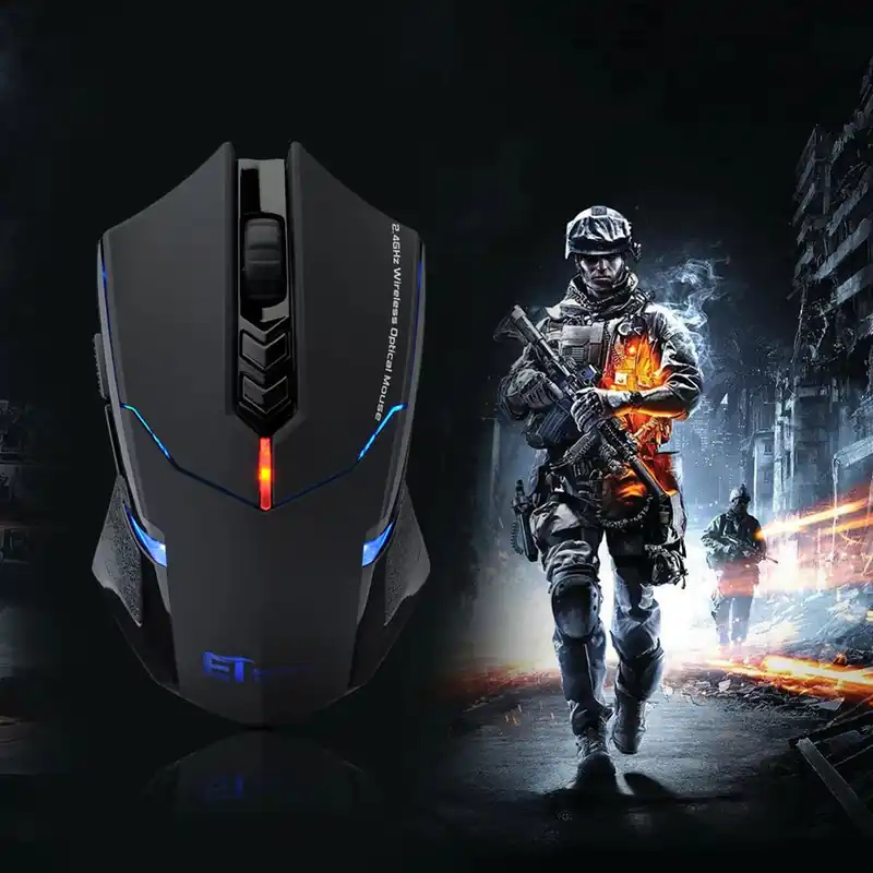 2.4GHz Wireless Mouse Optical Mice with USB Receiver 800-2400 DPI Gaming Mouse 7 Buttons