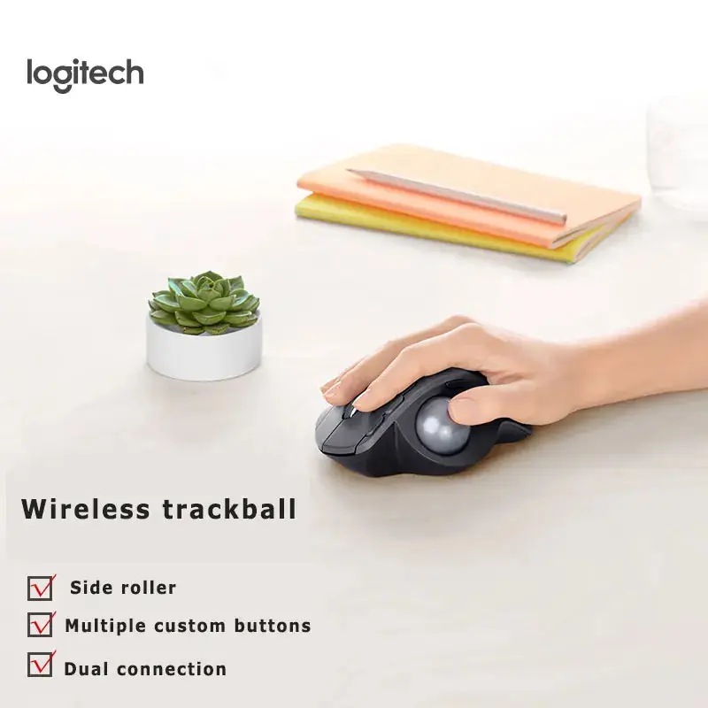 NEW Logitech MX ERGO S Wireless Мышь Trackball Mouse Adjustable Ergonomic Rechargeable Bluetooth for Office Drawing Laptop Use