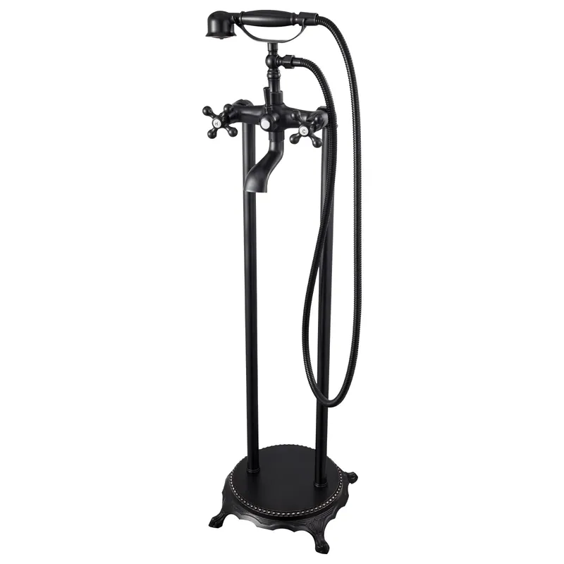 SucceBuy Clawfoot Bathtub Faucet Freestanding Tub Faucets with Shower with 360° Rotation Spout & 59-inch Long