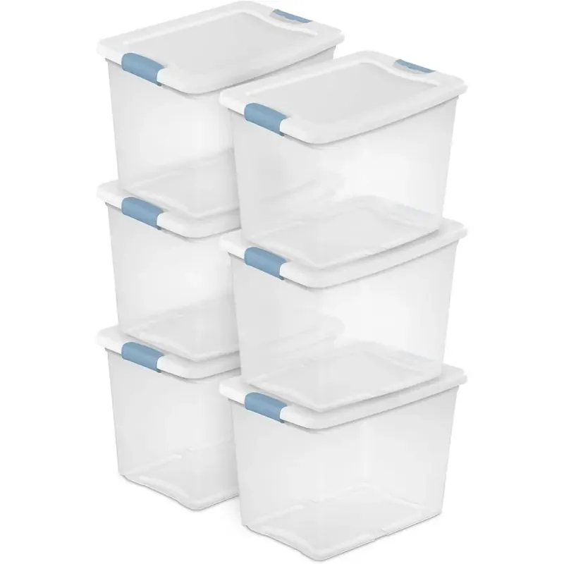 Under Bed Storage Bins with Lids, Clear Plastic, 25 Quart for Closet, Bathroom