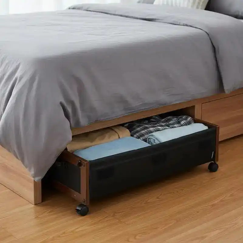 Under Bed Storage with Wheels, 25.6 x 18.1 x 7.1 inch for Shoes Organizer