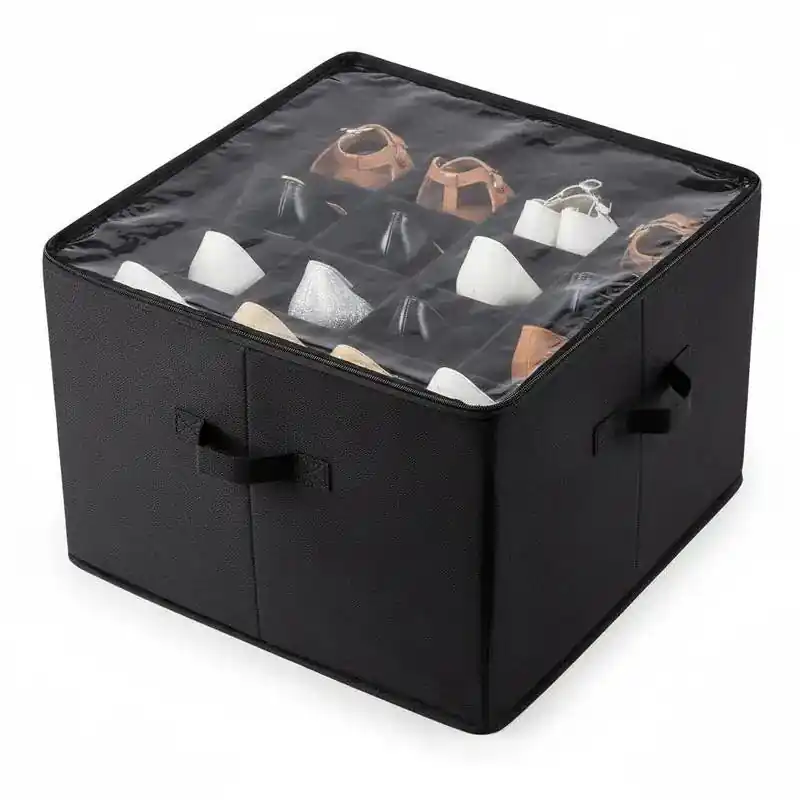 Under Bed Shoe Storage Organizer, 1 Pack, 16 Compartments w/Clear Window